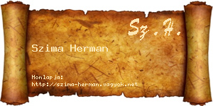 Szima Herman névjegykártya